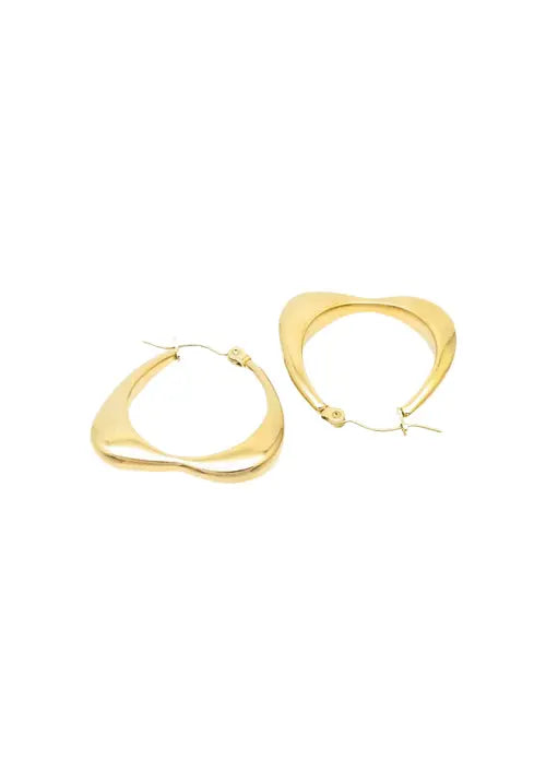 Puppis PUW89019G Gold Plated Steel Hoop Earrings