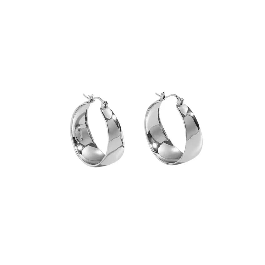 Puppis PUW89019G Gold Plated Steel Hoop Earrings