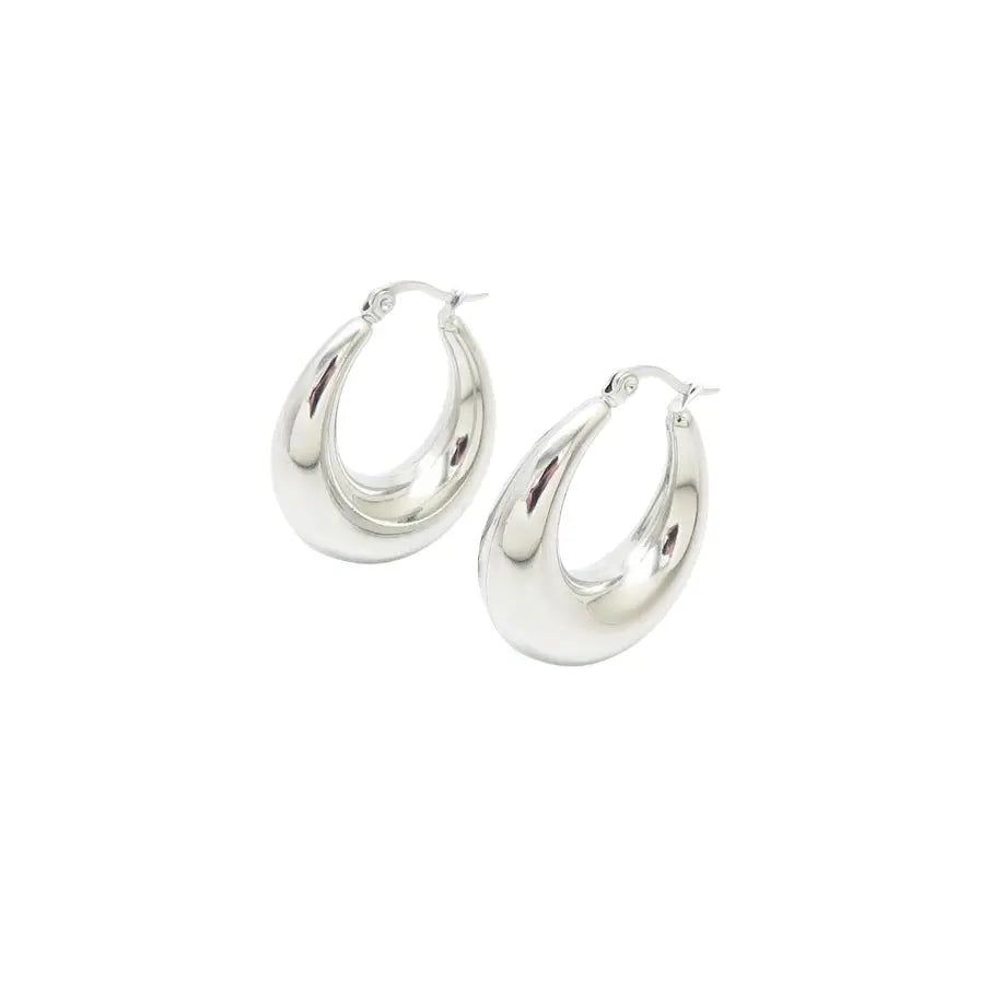 Puppis PUW89019G Gold Plated Steel Hoop Earrings
