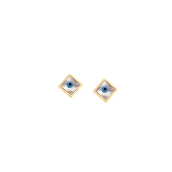 Puppis PUW01660G Gold Plated Steel Cube Earrings