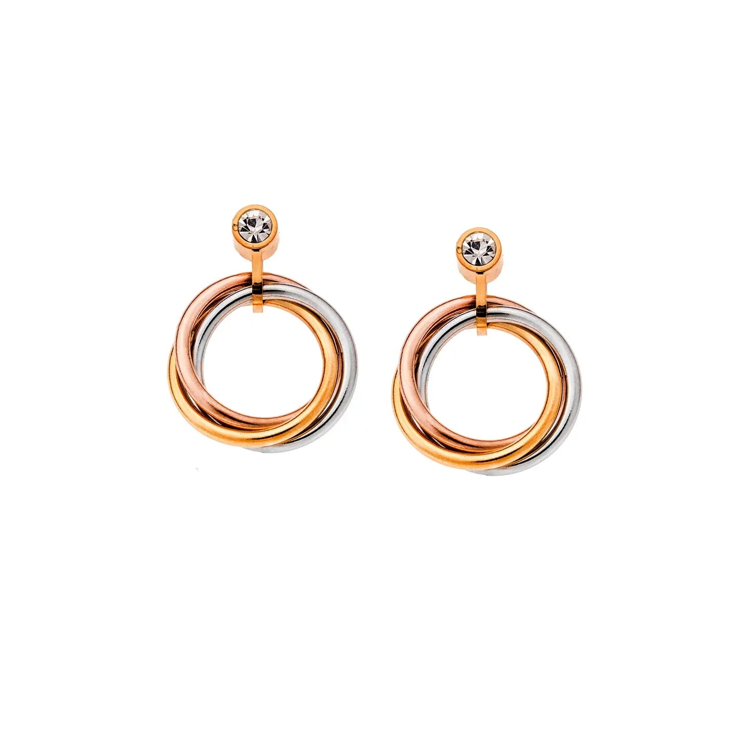 Puppis PUW89019G Gold Plated Steel Hoop Earrings