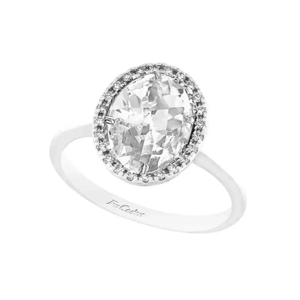 FaCad'oro RI-343W-14 Ροζέτα από Λευκόχρυσο 14ct με Λευκά Ζιργκόν