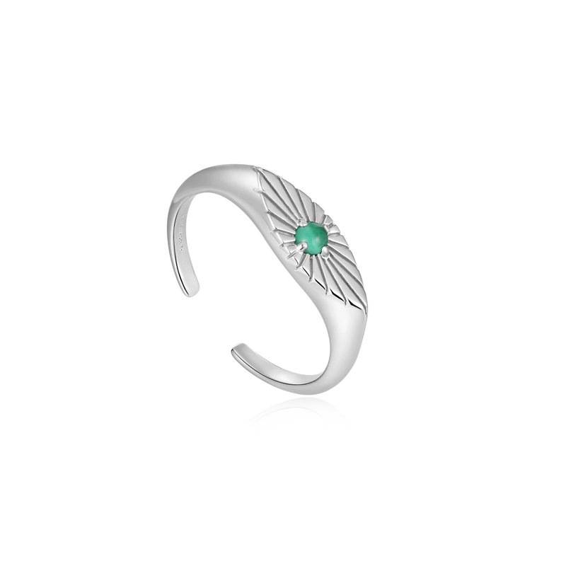 Ring RG018-1 Single Stone In Platinum Plated Silver