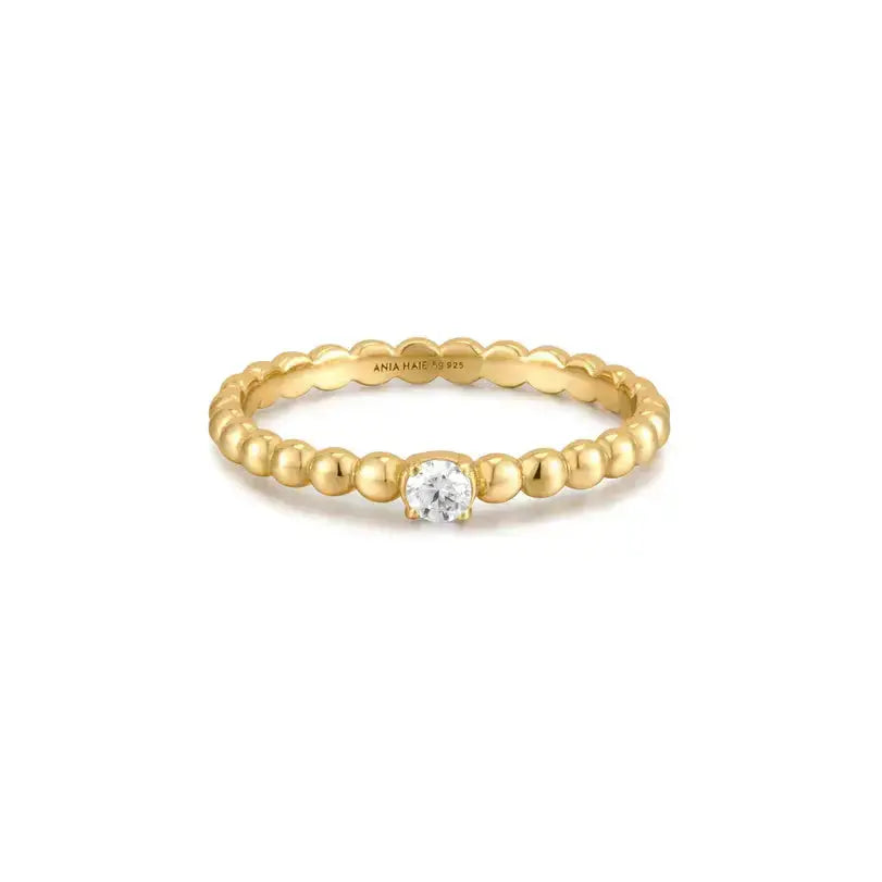 Ania Haie R059-01G-52 Δαχτυλίδι Cubic Zirconia Από Επιχρυσωμένο Ασήμι