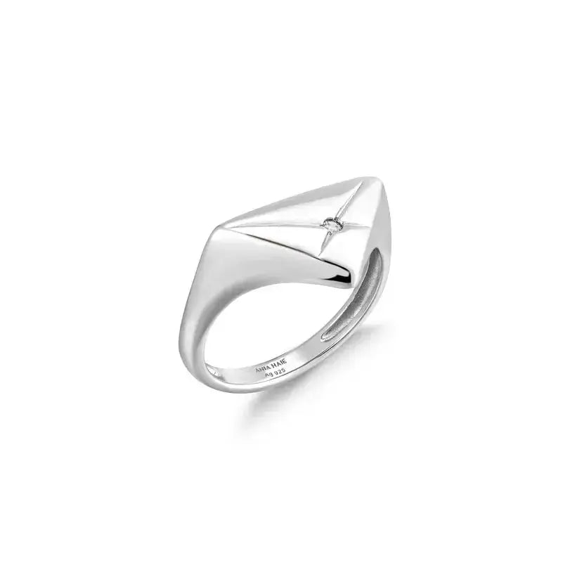 Ania Haie R059-05H-58 Δαχτυλίδι Kiss Triangle Από Επιπλατινωμένο Ασήμι Ania Haie