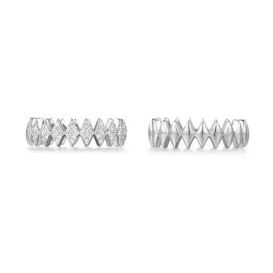 Ania Haie R061-04H-58 Δαχτυλίδι Half Pavé Sparkle Από Επιπλατινωμένο Ασήμι