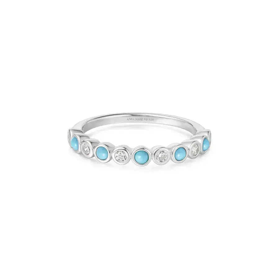 Ania Haie R063-01H-58 Δαχτυλίδι Turquoise Από Επιπλατινωμένο Ασήμι