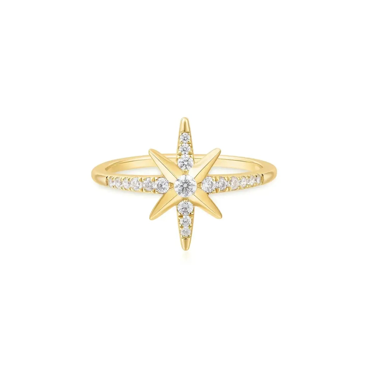 Ania Haie R065-02G-58 Δαχτυλίδι Eight Pointed Star Από Επιχρυσωμένο Ασήμι