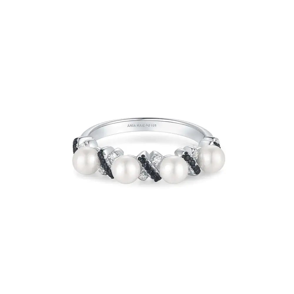 Ania Haie R069-02T-56 Δαχτυλίδι Sparkling Shell Pearl Από Επιπλατινωμένο Ασήμι με Πέρλα