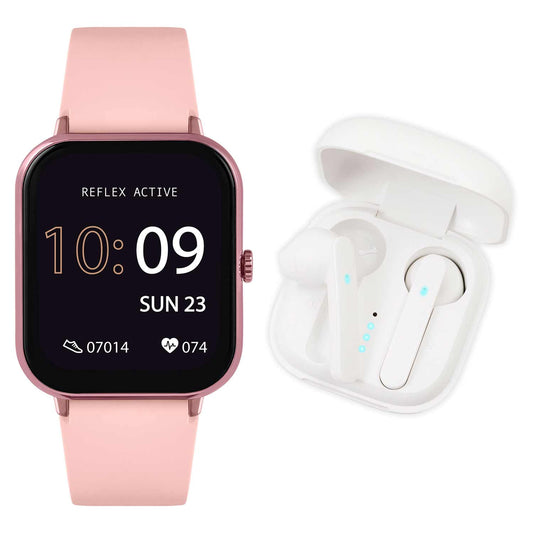 Reflex Active RA17-2162-TWS Smartwatch Pink Silicon Strap & Earbud Set