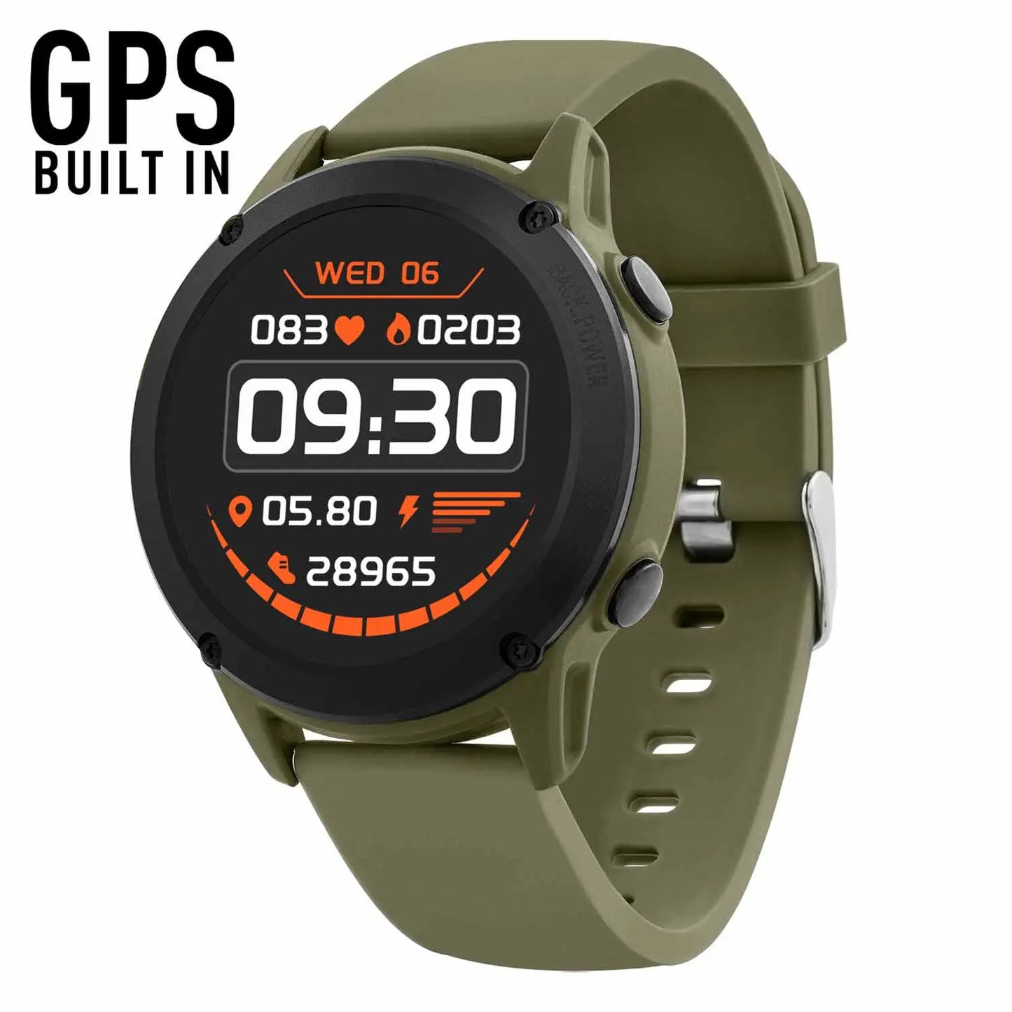 Reflex Active RA18-2150 GPS Smartwatch Khaki Silicon Strap