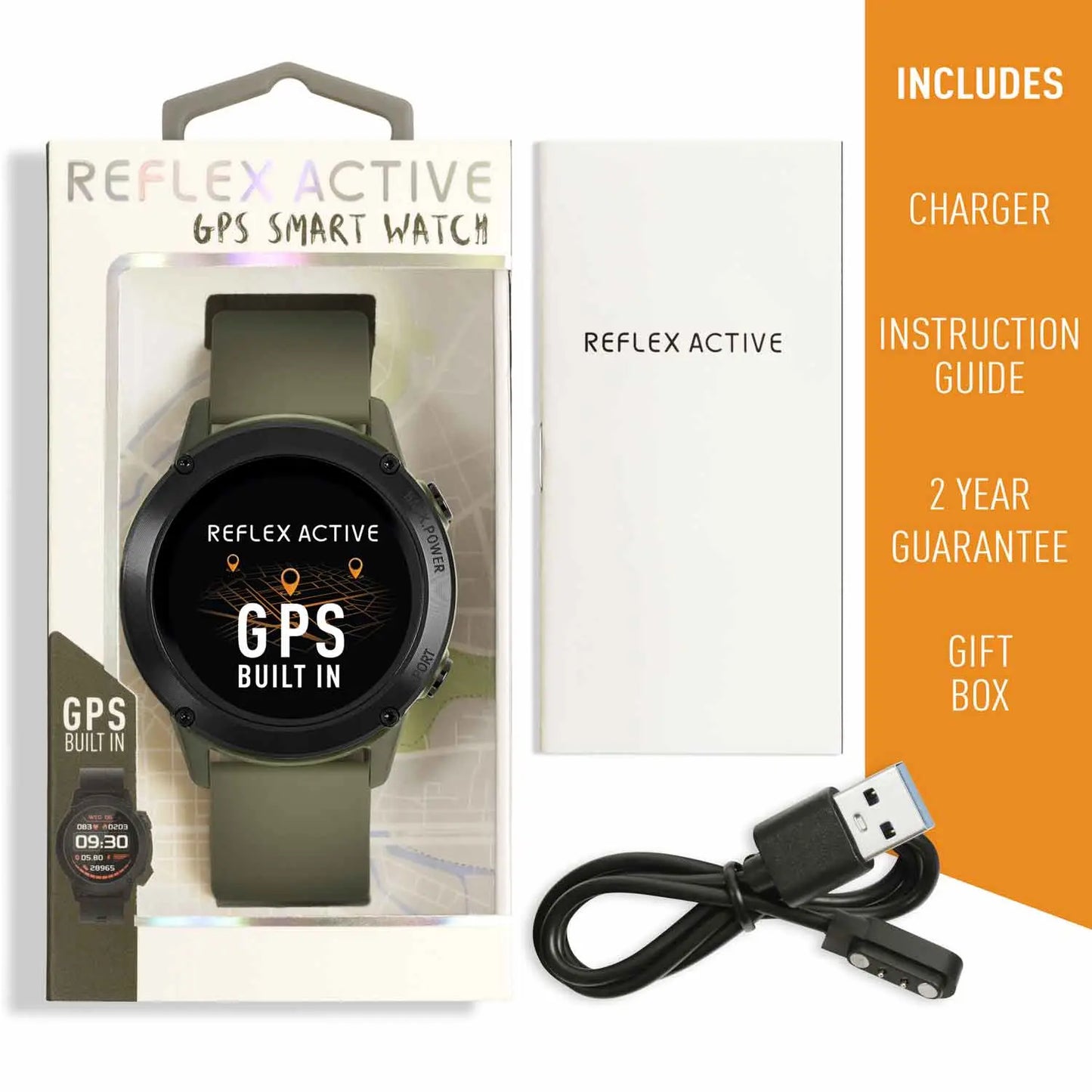 Reflex Active RA18-2150 GPS Smartwatch Khaki Silicon Strap