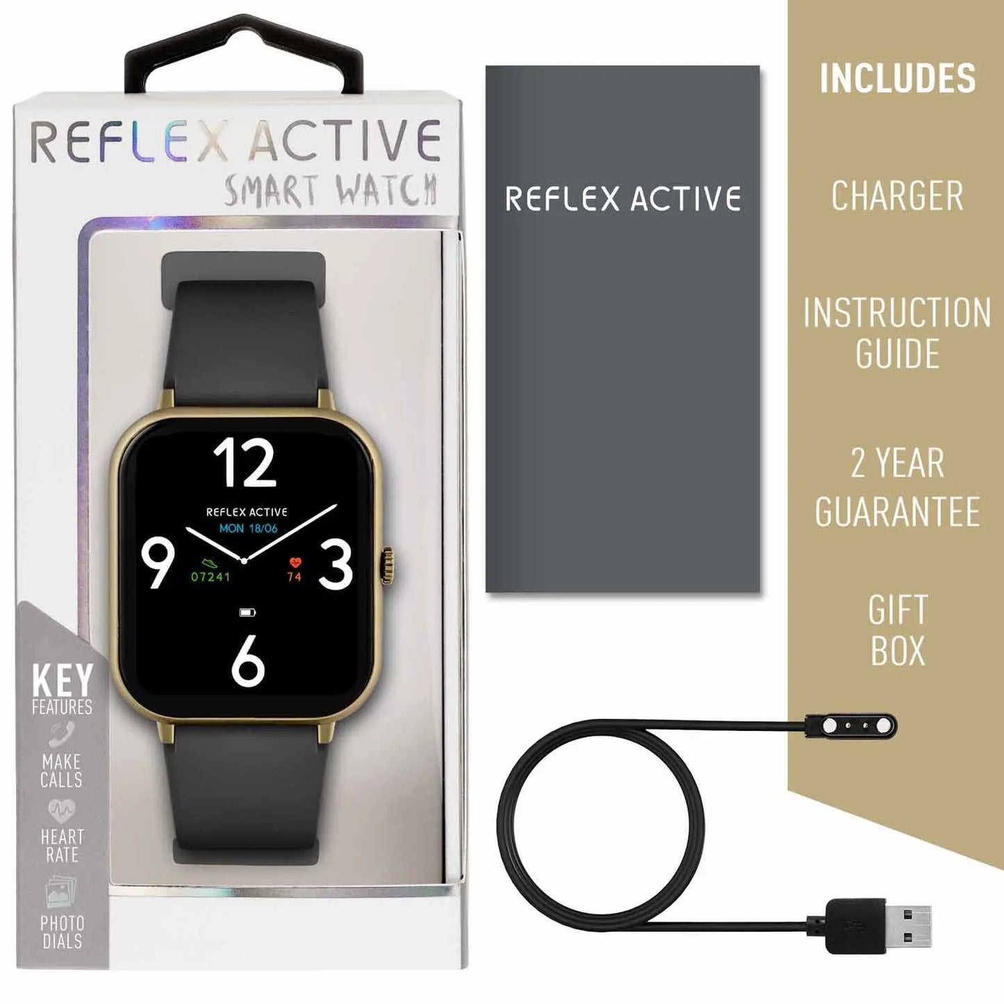 Reflex Active RA23-2168 Smartwatch Black Silicon Strap