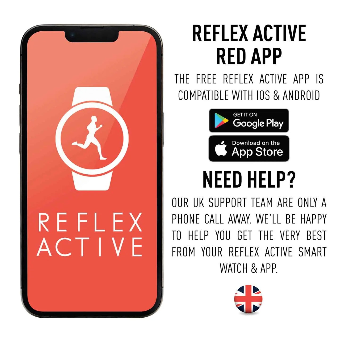 Reflex Active RA23-2168-TWS Smartwatch Black Silicon Strap & Earbud Set