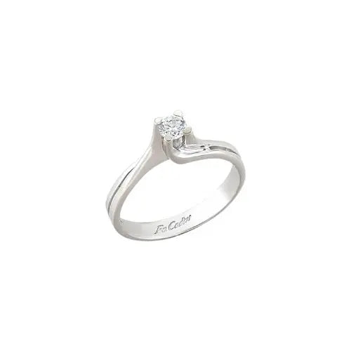 FaCad'oro RI-1283S Μονόπετρο από Επιπλατινωμένο Ασήμι με Ζιργκόν