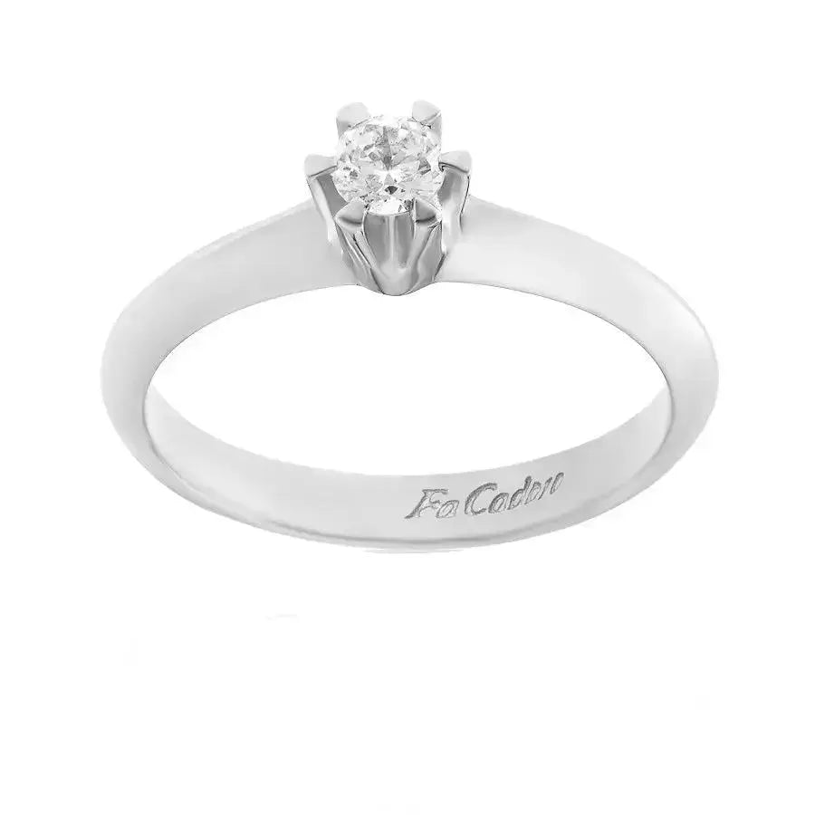 FaCad'oro RI-2236-14 Μονόπετρο Λευκόχρυσο με Ζιργκόν 14ct