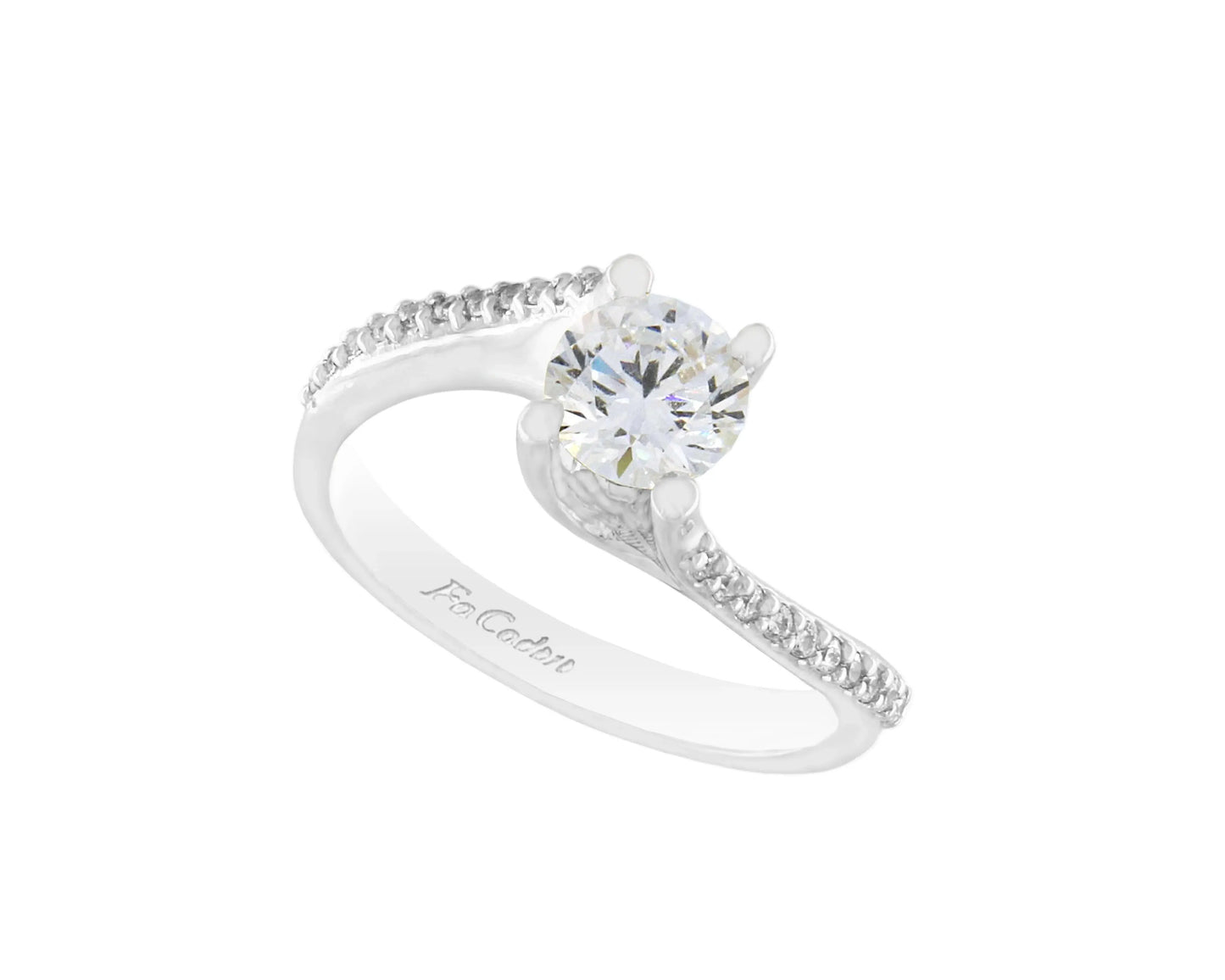 FaCad'oro RI-2387-14 Λευκόχρυσο Μονόπετρο 14ct με Ζιργκόν