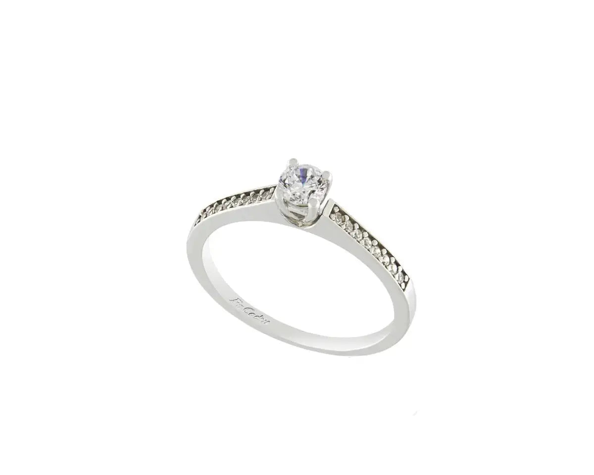 FaCad'oro RI-2499-14 Λευκόχρυσο Μονόπετρο 14ct με Ζιργκόν