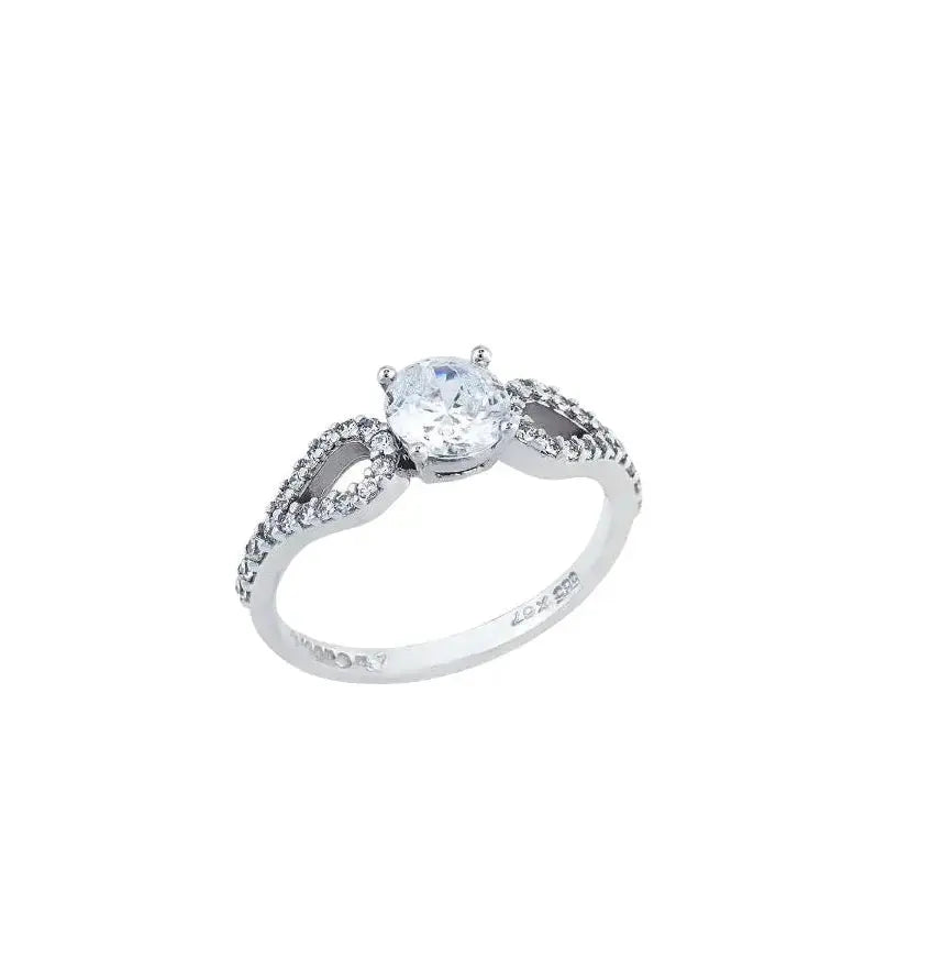 FaCad'oro RI-522-9 Λευκόχρυσο Μονόπετρο 9ct FaCad'oro