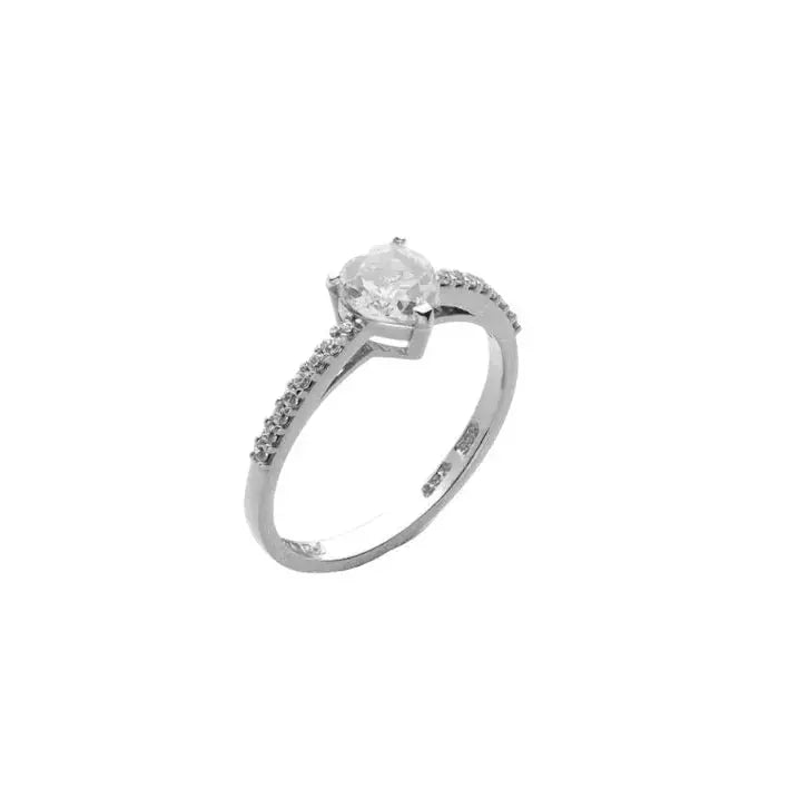 FaCad'oro RI-530-9 Λευκόχρυσο Μονόπετρο 9ct με Ζιργκόν