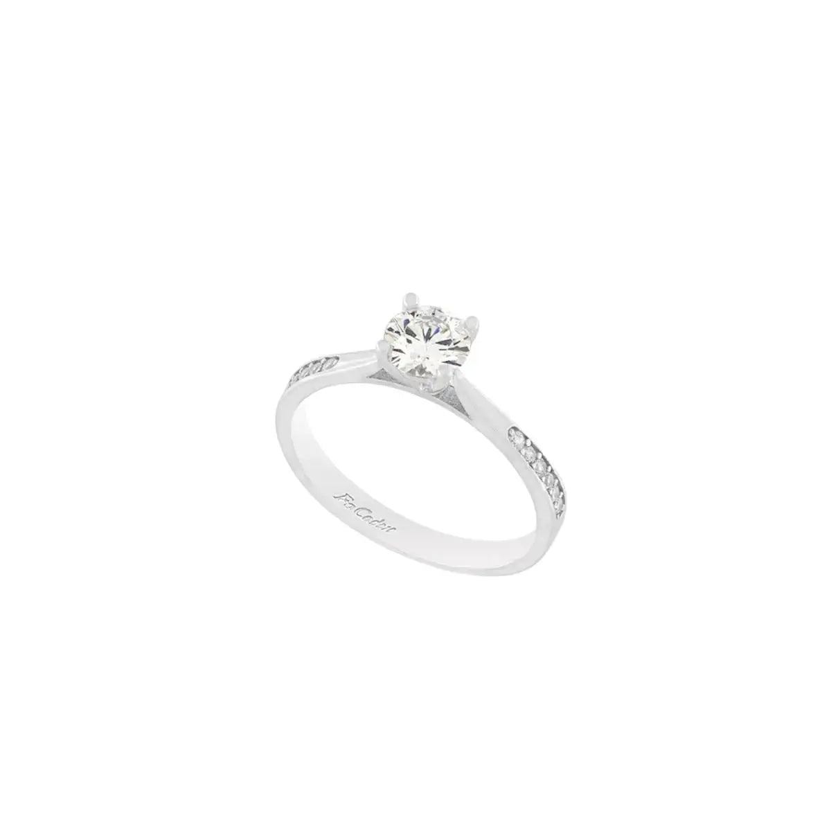 FaCad'oro RI-738-9 Λευκόχρυσο Μονόπετρο 9ct με Ζιργκόν