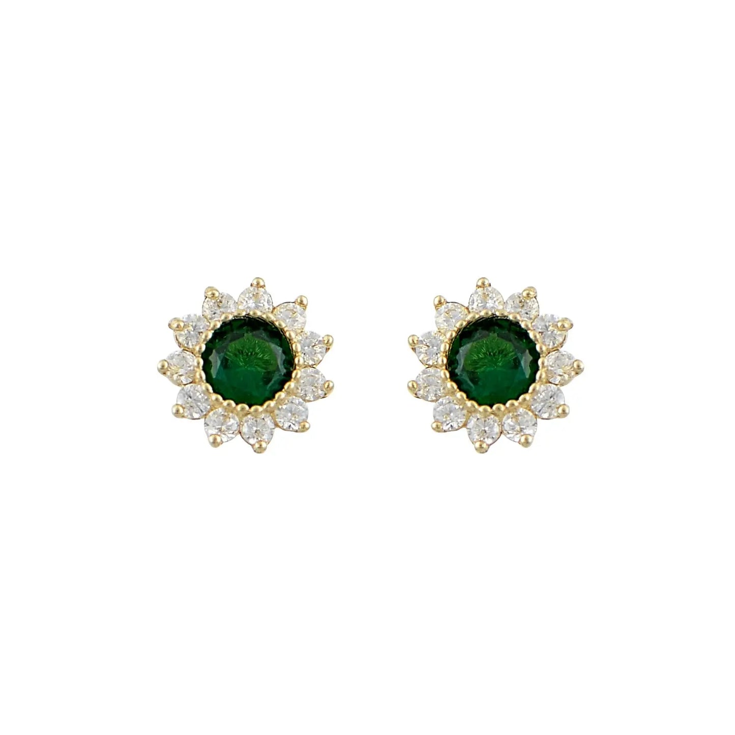 Earrings S297G Butterflies K14 Gold with Zircon