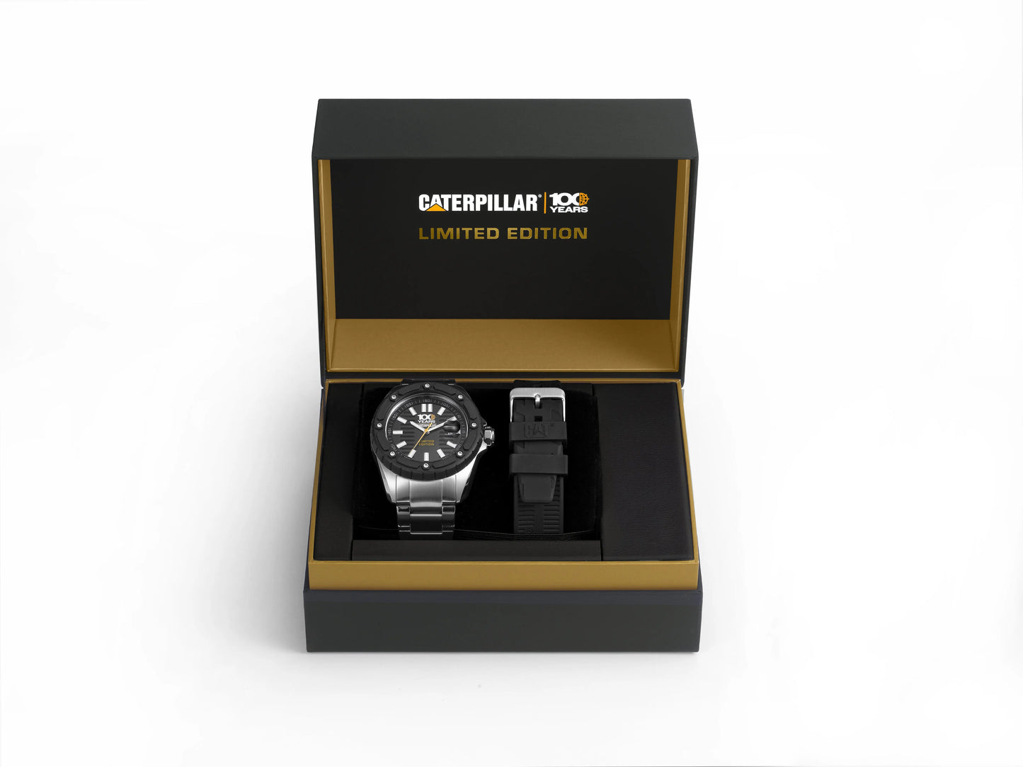 CATERPILLAR S714121131 Shockmaster 100Years Edition Black Silicon Strap