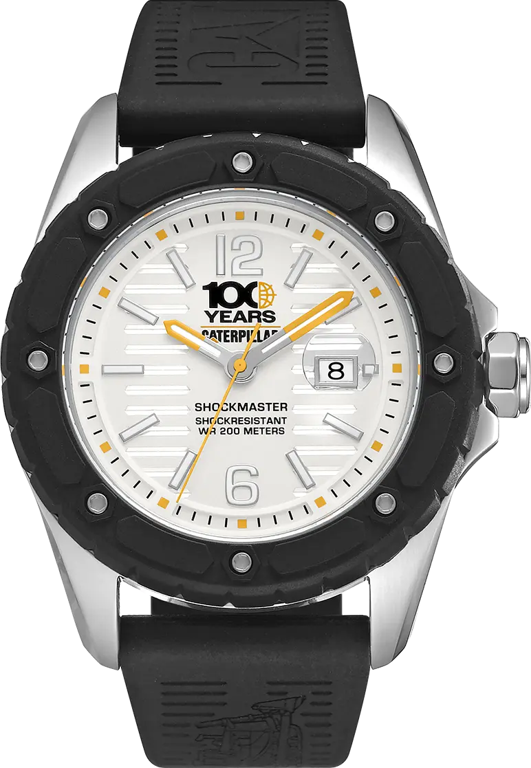 CATERPILLAR S714121232 Shockmaster 100Years Edition Black Silicon Strap