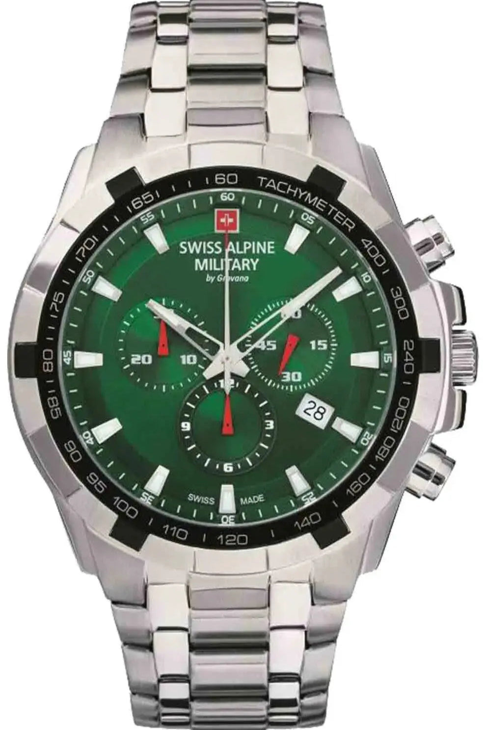 SWISS ALPINE MILITARY SAM7043.9134 Star Fighter Chronograph Stainless Steel Bracelet