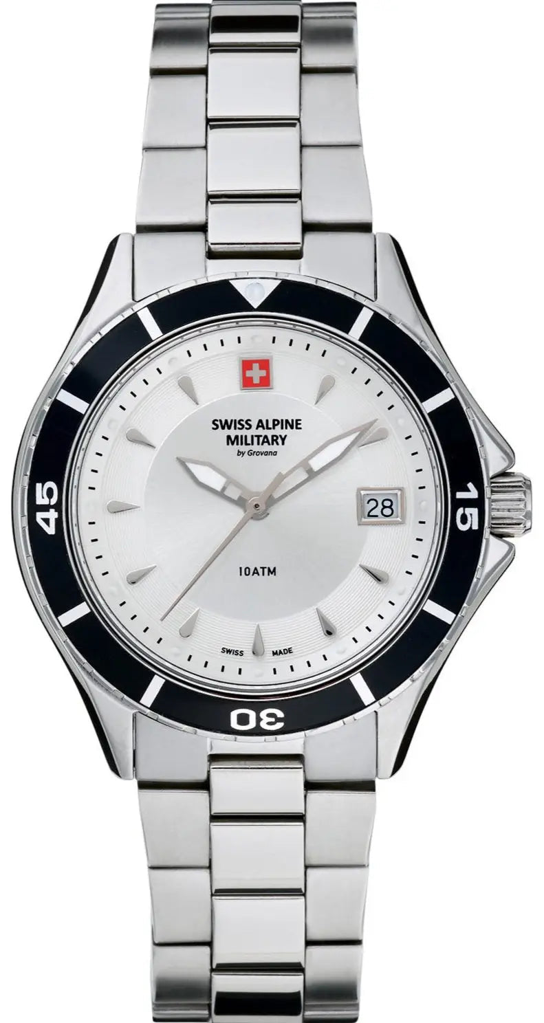 SWISS ALPINE MILITARY SAM7022.1132 Nautilus Silver Stainless Steel Bracelet