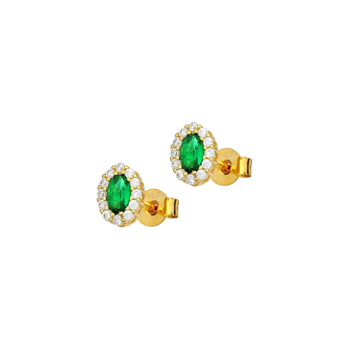 SC270-1W Stud Earrings in Platinum Plated Silver
