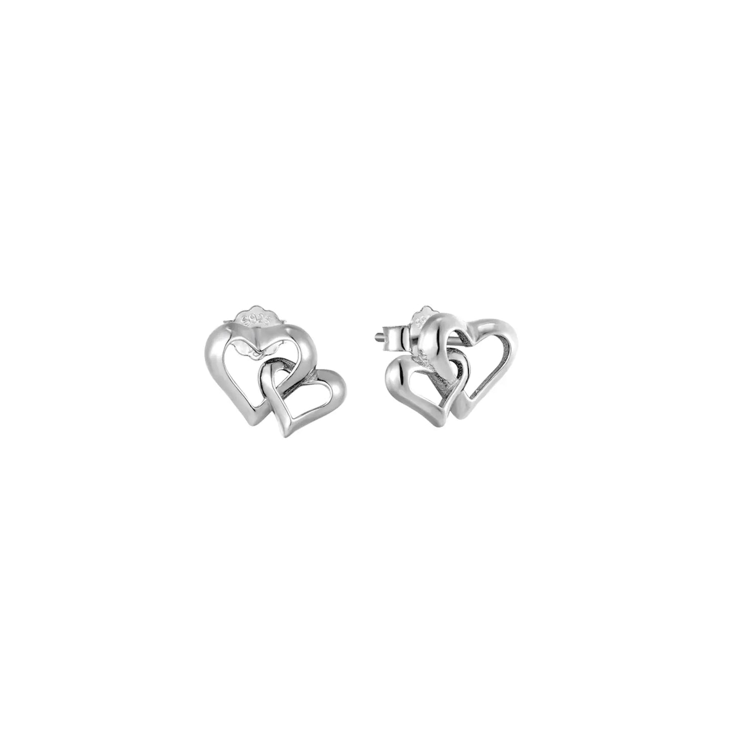SC270-1W Stud Earrings in Platinum Plated Silver