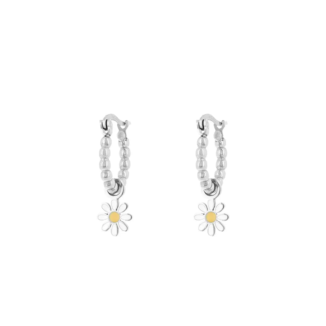 OOZOO Jewellery SE-3015 Σκουλαρίκια Από Ατσάλι με Μαργαρίτες