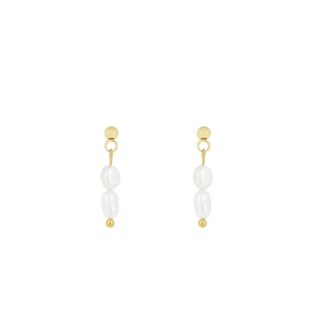OOZOO Jewellery SE-3022 Σκουλαρίκια Από Επιχρυσωμένο Ατσάλι με Πέρλες