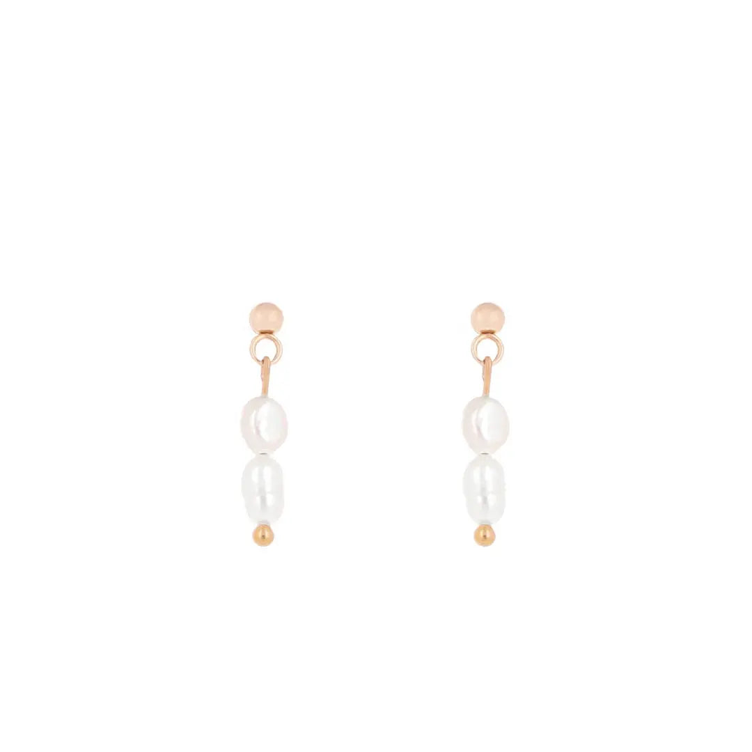 N02183G Gold Plated Steel Heart Dangle Earrings