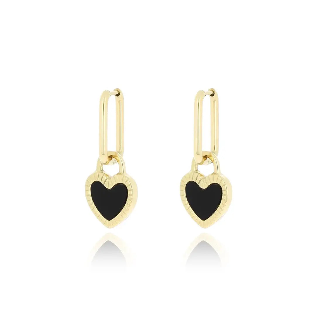OOZOO Jewellery SE-3055 Σκουλαρίκια Από Επιχρυσωμένο Ατσάλι με Καρδιές