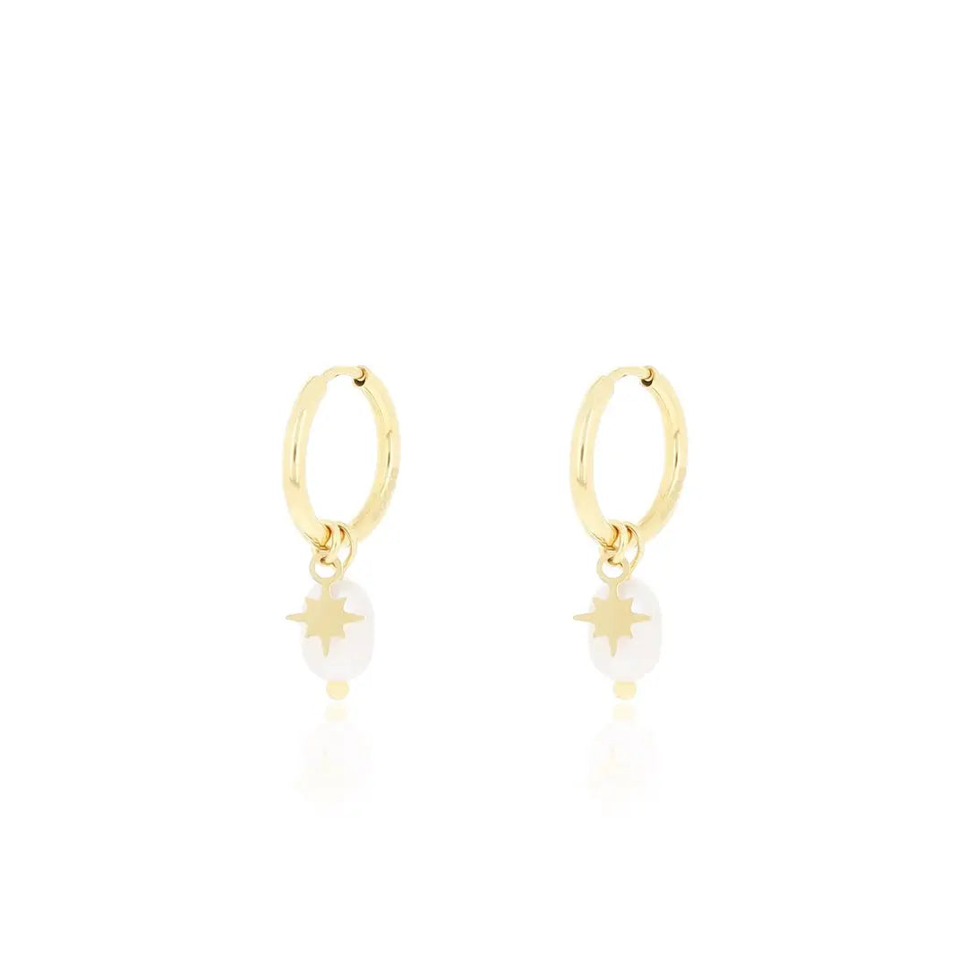 OOZOO Jewellery SE-3063 Σκουλαρίκια Από Επιχρυσωμένο Ατσάλι με Πέρλες