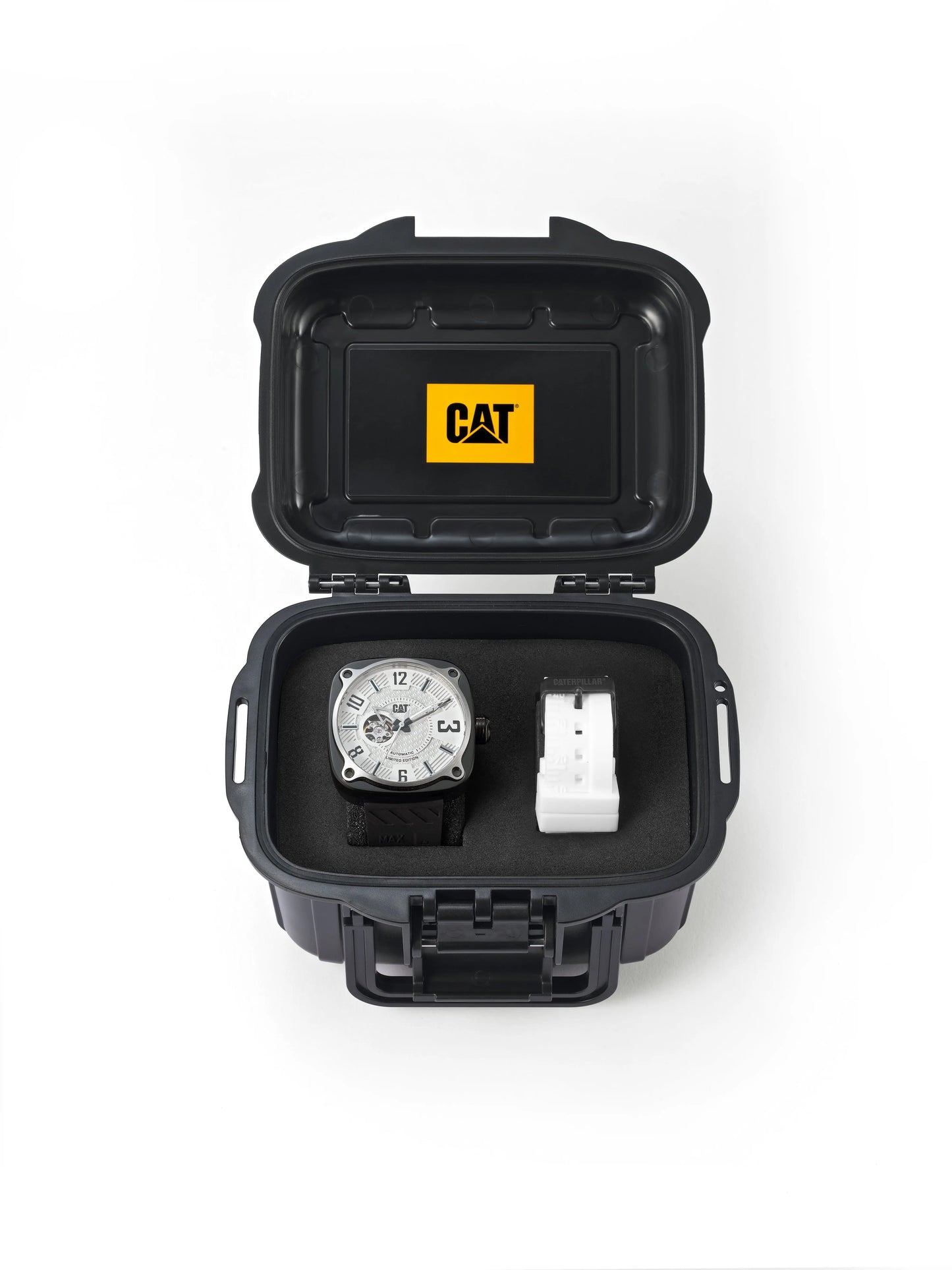 CATERPILLAR AT16821231 Auto Square Limited Edition Black Rubber Strap