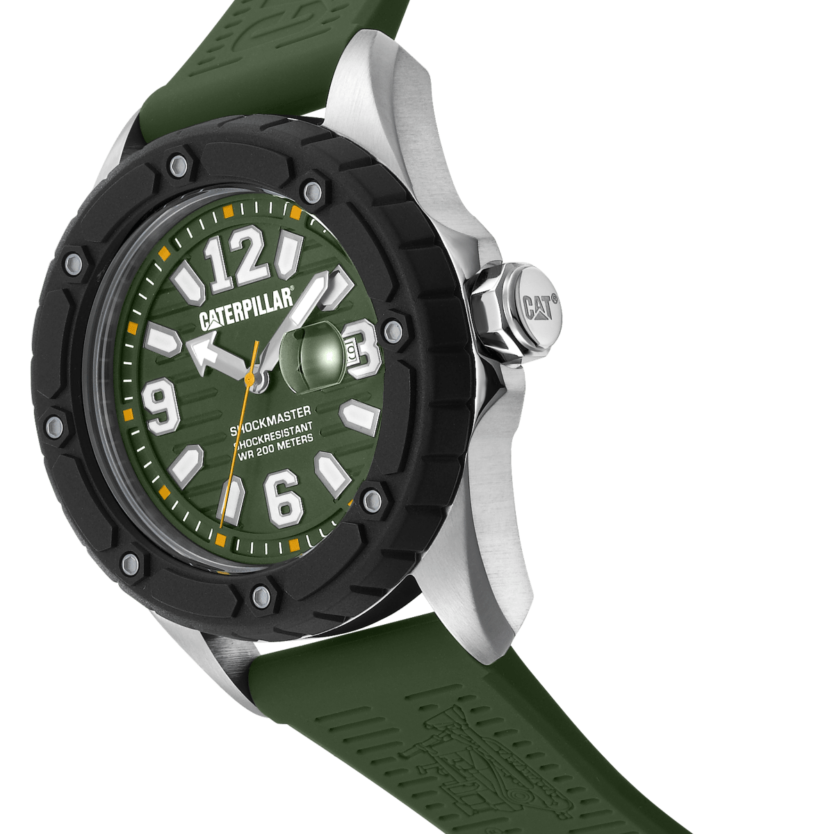 CATERPILLAR SG14123333 Shockmaster Green Silicon Strap - Κοσμηματοπωλείο Goldy