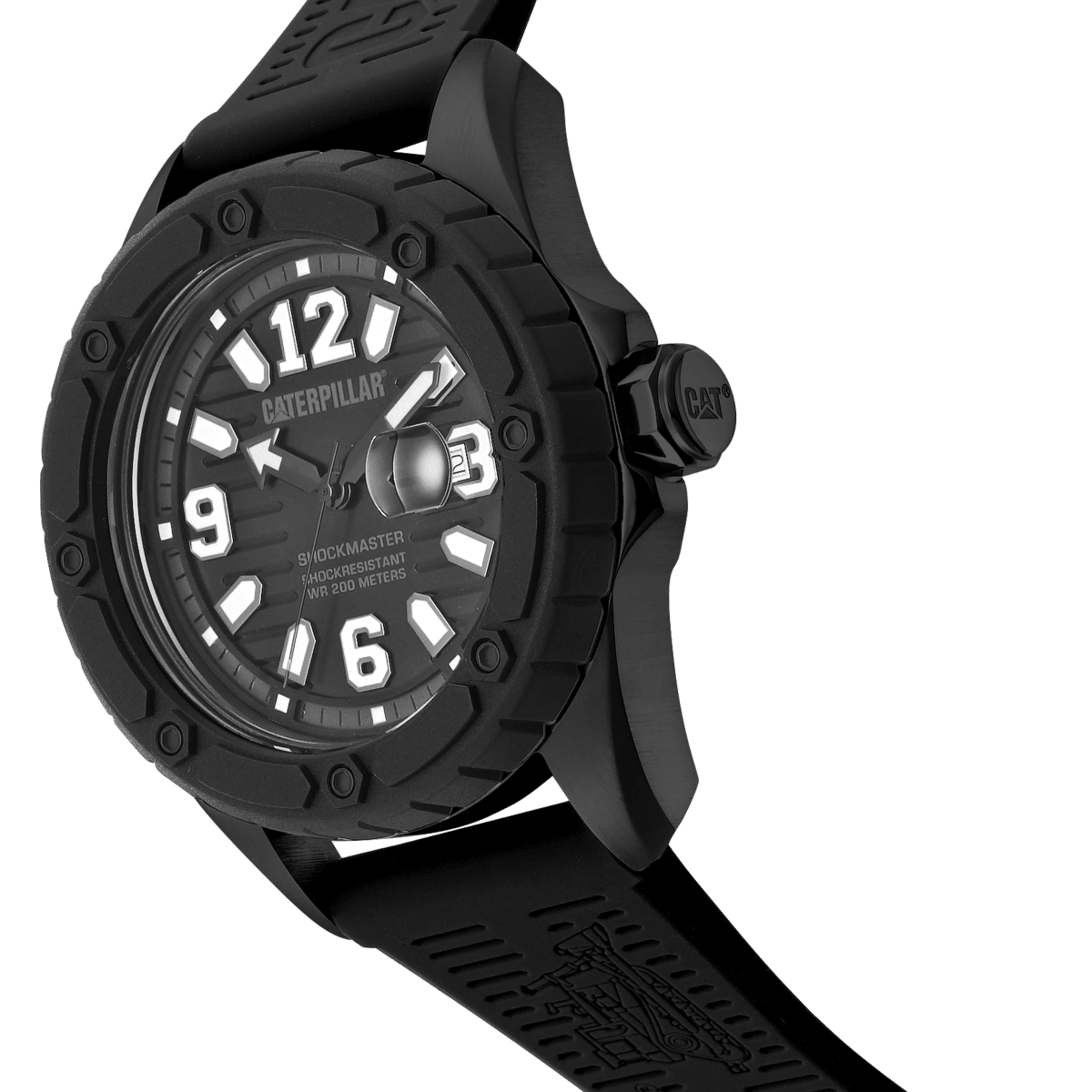 CATERPILLAR SG16121133 Shockmaster Black Silicon Strap - Κοσμηματοπωλείο Goldy