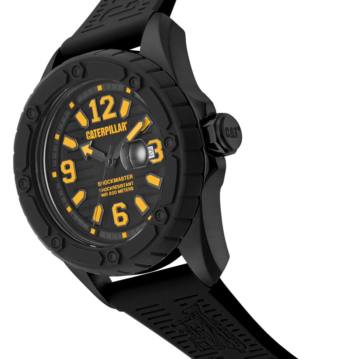 CATERPILLAR SG16121137 Shockmaster Black Silicon Strap - Κοσμηματοπωλείο Goldy