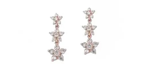 Bridal Drop Earrings SK2013 K14 White Gold with Zircon
