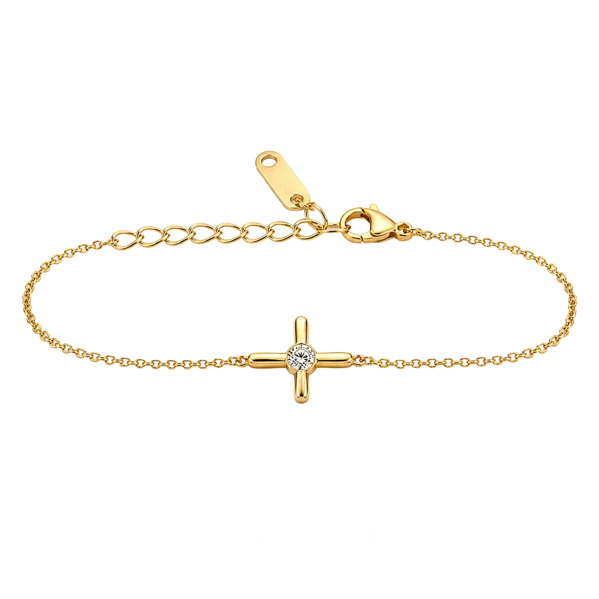 N00965G Riviera Stainless Steel Bracelet with Zirconia