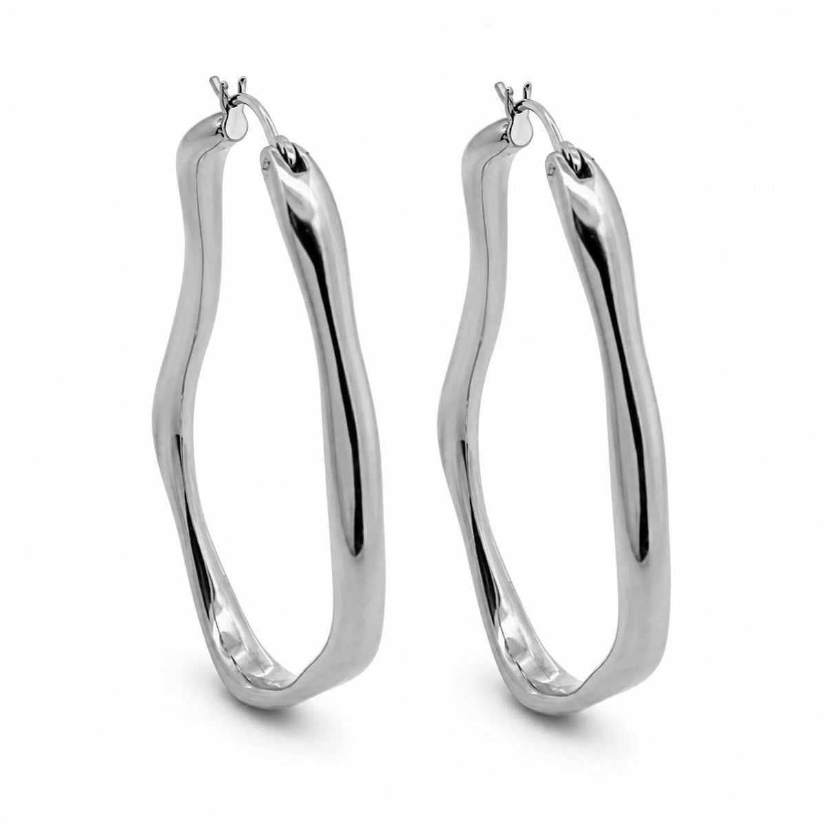 SC270-1W Stud Earrings in Platinum Plated Silver