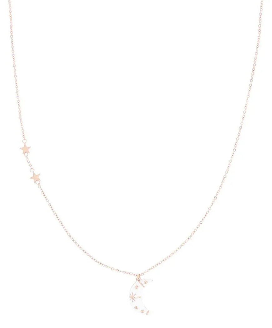 OOZOO Jewellery SN-2032 Κολιέ Moon από Ροζ Επιχρυσωμένο Ατσάλι