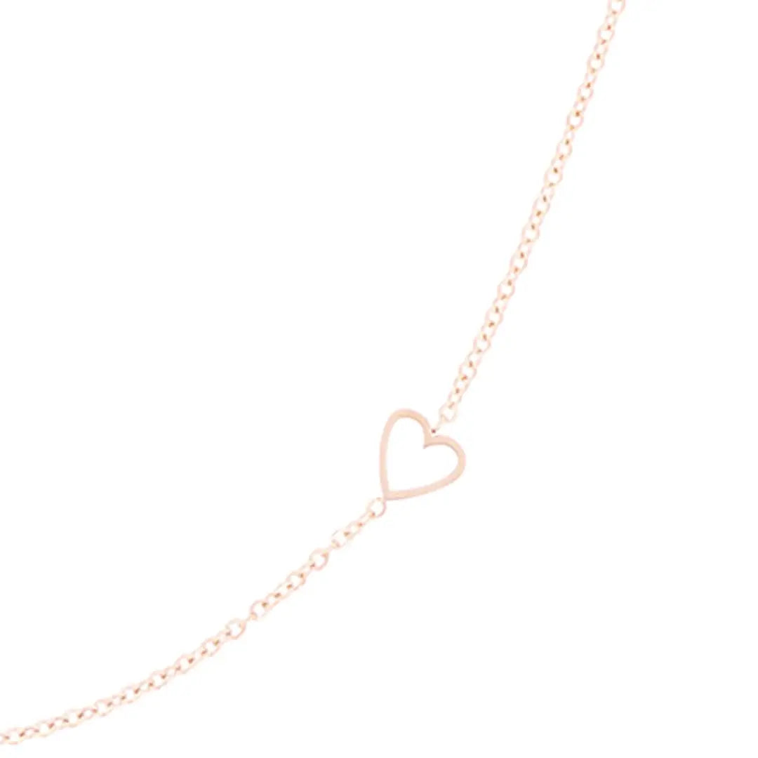 OOZOO Jewellery SN-2041 Κολιέ Heart από Ροζ Επιχρυσωμένο Ατσάλι