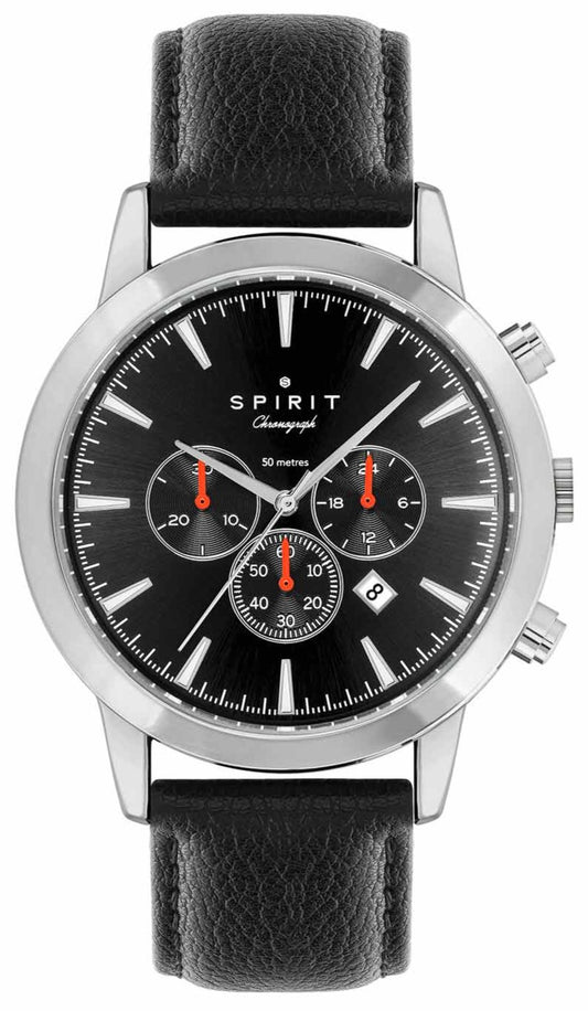 Spirit SP1003 Chronograph Black Leather Strap
