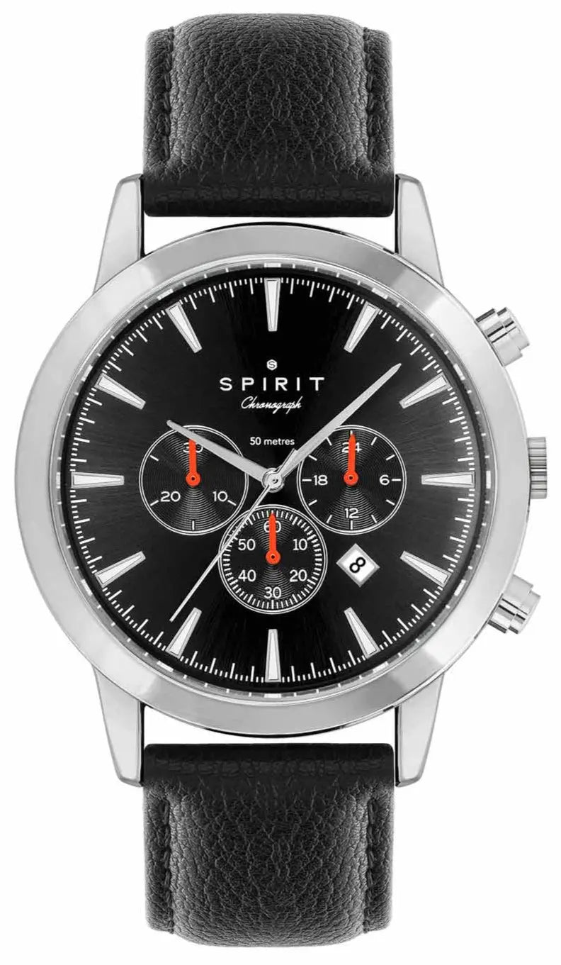 Spirit SP1003 Chronograph Black Leather Strap