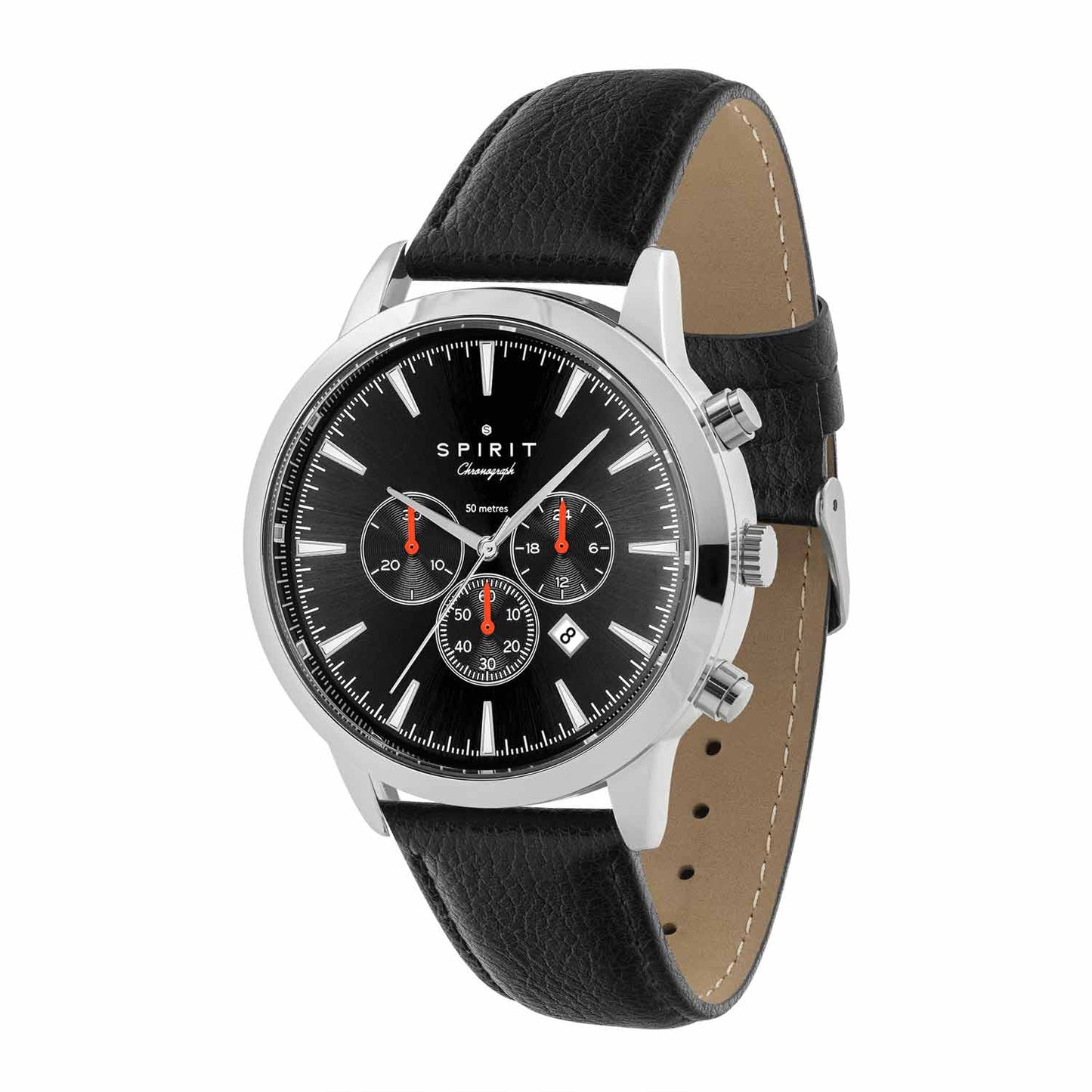 Spirit SP1003 Chronograph Black Leather Strap