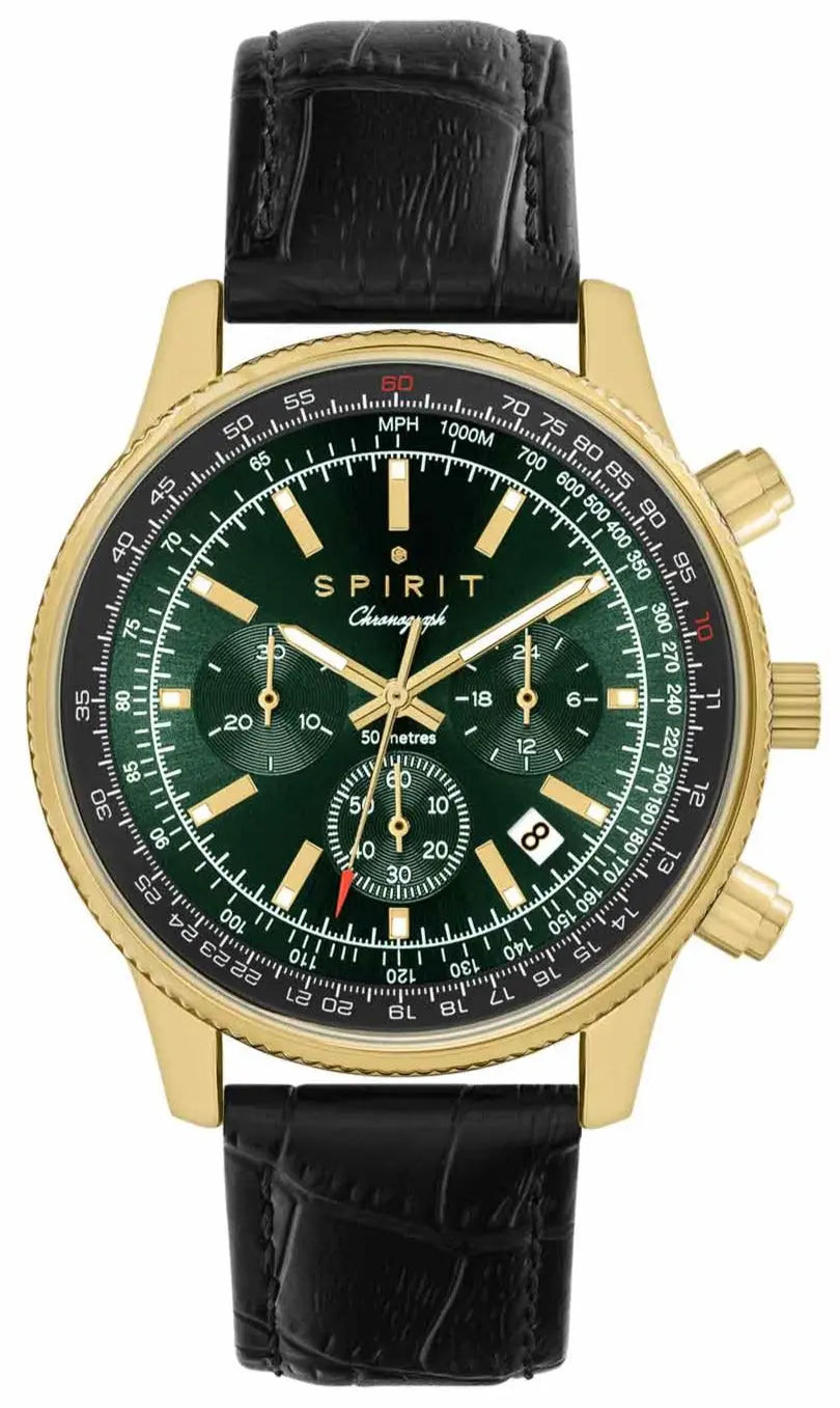 Spirit SP1006 Chronograph Black Leather Strap